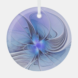 Abstracte moderne fractale kunst lavendelblauw glas ornament