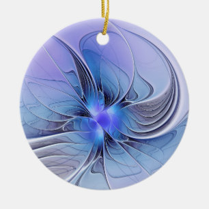Abstracte moderne fractale kunst lavendelblauw keramisch ornament