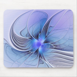 Abstracte moderne fractale kunst lavendelblauw muismat