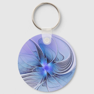Abstracte moderne fractale kunst lavendelblauw sleutelhanger