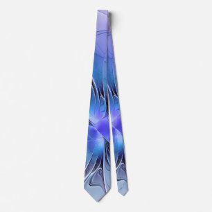 Abstracte moderne fractale kunst lavendelblauw stropdas