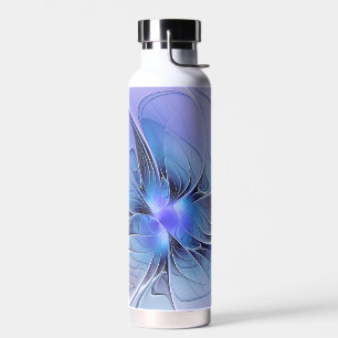 Abstracte moderne fractale kunst lavendelblauw waterfles
