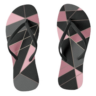 Abstracte moderne geometrische driehoeken afdrukke teenslippers