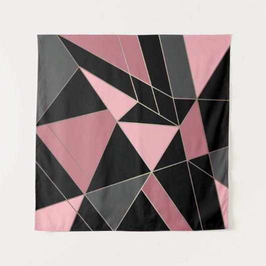 Abstracte moderne geometrische driehoeken afdrukke wandkleed (Voorkant (horizontaal))