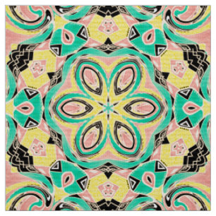 Abstracte moderne geometrische drukkerij mandala r stof