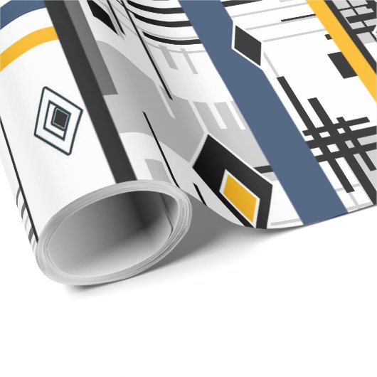 Abstracte moderne geometrische elementen van het o cadeaupapier (Rol Hoek)