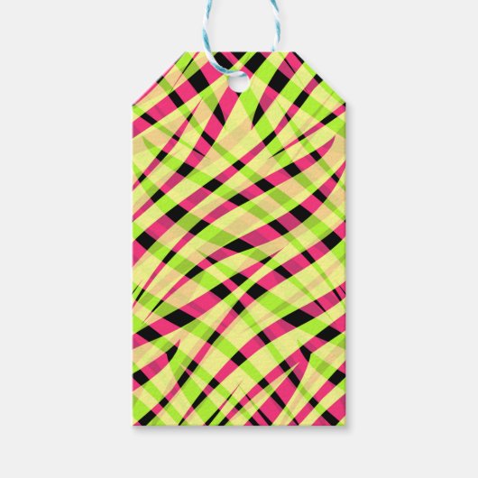 Abstracte moderne geometrische gestript heldere zo cadeaulabel (Voorkant)