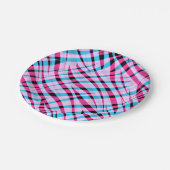 Abstracte moderne geometrische gestript heldere zo papieren bordje (Gekanteld)