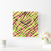 Abstracte moderne geometrische gestript heldere zo vierkante klok (Huis)