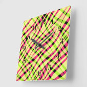 Abstracte moderne geometrische gestript heldere zo vierkante klok (Hoek)