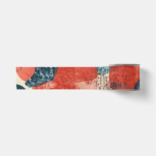 abstracte moderne geometrische Koraal en Blauw Lint
