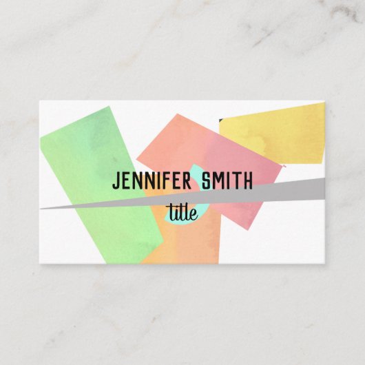 abstracte moderne geometrische maatstaf visitekaartje (Voorkant)