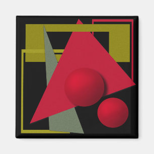 Abstracte moderne geometrische vormen afdrukken magneet