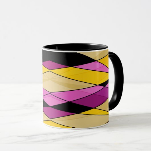 Abstracte moderne geometrische vormen driehoeken r mok (Voorkant rechts)