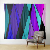 Abstracte moderne geometrische vormen driehoeken r wandkleed (In Situ (horizontaal))