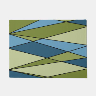 Abstracte moderne geometrische vormen driehoeksbla deurmat