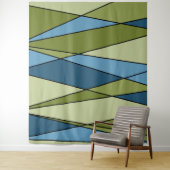 Abstracte moderne geometrische vormen driehoeksbla wandkleed (In situ)