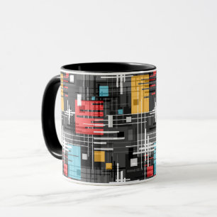 Abstracte moderne geometrische vormen gestreept ge mok