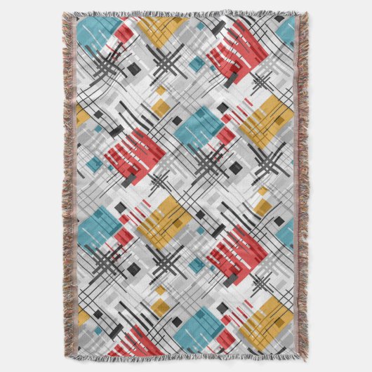 Abstracte moderne geometrische vormen met gestreep deken (Voorkant Verticaal)