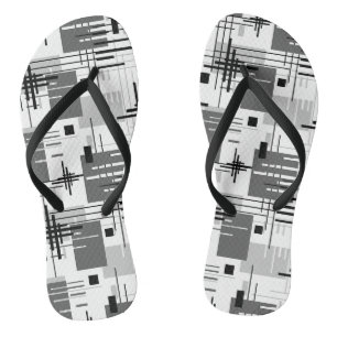 Abstracte moderne geometrische vormen met gestreep teenslippers