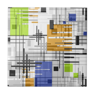 Abstracte moderne geometrische vormen met gestreep tegeltje