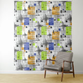 Abstracte moderne geometrische vormen met gestreep wandkleed (In situ)