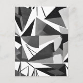 Abstracte moderne geometrische zwart-wit Waterverf Briefkaart (Voorkant)