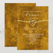 Abstracte moderne Glitter Gold Wedding Uitnodiging (Voorkant / Achterkant)