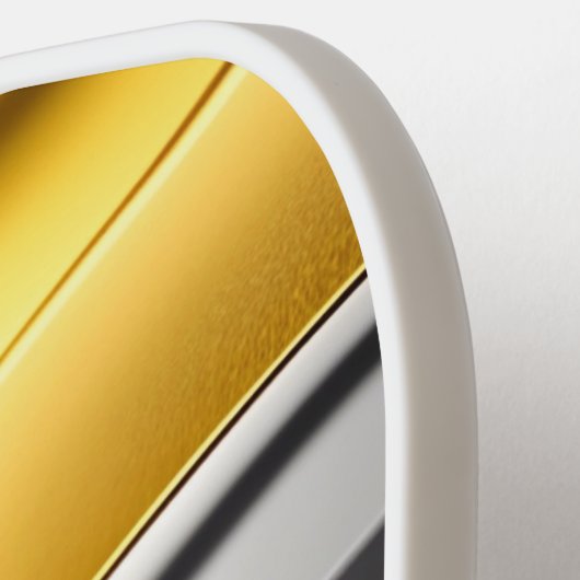 Abstracte, moderne Gold Silver- en Brongolven Pickleball Paddle (Links Detail)