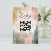 Abstracte moderne Herfst Boho Wedding RSVP Kaartje (Staand voorkant)
