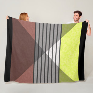 Abstracte moderne kleuren bruin gele citroen bl fleece deken