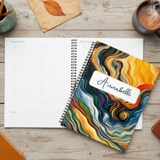 Abstracte moderne kleurengolven planner