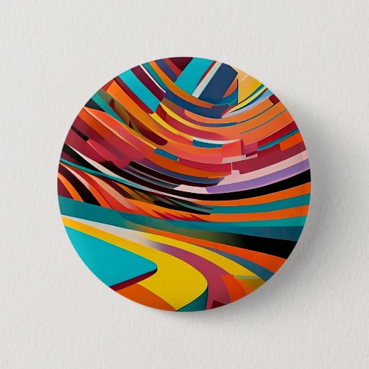 Abstracte moderne kleurrijke, heldere patroonkunst ronde button 5,7 cm (Voorkant)