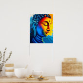 Abstracte moderne kunst | Boeddha Portret Schilder Poster (Keuken)