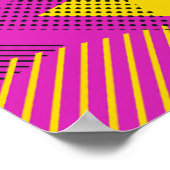 Abstracte moderne kunst driehoeken Paarse geel zwa Poster (Hoek)