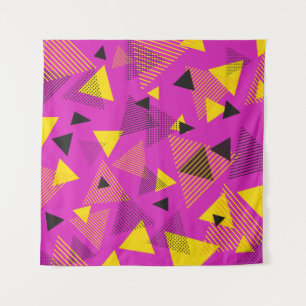 Abstracte moderne kunst driehoeken Paarse geel zwa Wandkleed
