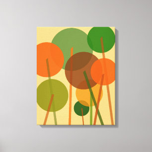 Abstracte moderne kunst geometrische bloemenpatroo canvas afdruk