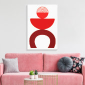 Abstracte moderne kunst geometrische vormen rood canvas afdruk (Insitu (Woonkamer))