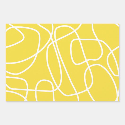 Abstracte moderne kunst in gele klauw inpakpapier vel (Voorkant 3)