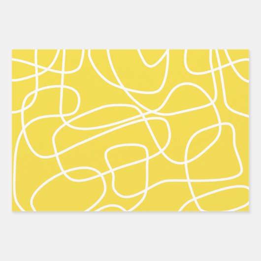 Abstracte moderne kunst in gele klauw inpakpapier vel (Voorkant 2)