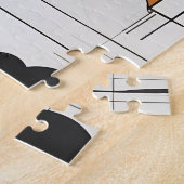 Abstracte moderne kunst legpuzzel (Zijkant)