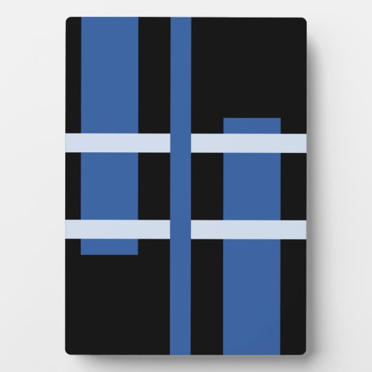 Abstracte moderne kunst lijnen blauw zwart fotoplaat (voorkant)