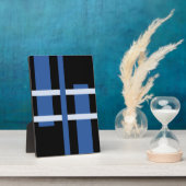 Abstracte moderne kunst lijnen blauw zwart fotoplaat (Zijkant)