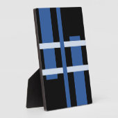 Abstracte moderne kunst lijnen blauw zwart fotoplaat (Zijkant)