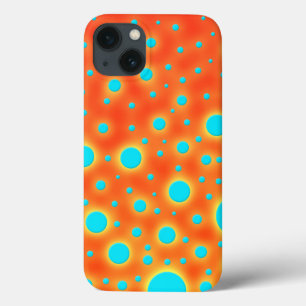 Abstracte moderne kunst turquoise oranje iPhone 13 hoesje