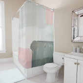 Abstracte moderne kunstachtergrond. Roze en rauw Douchegordijn (In situ)