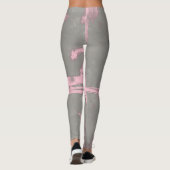 Abstracte moderne kunststijl grijs roze leggings (Achterkant)