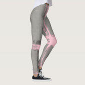 Abstracte moderne kunststijl grijs roze leggings (Rechts)