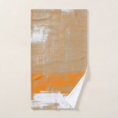 Abstracte moderne kunststijl oranje grijs wit bad handdoek (Handdoek)