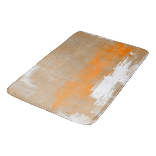 Abstracte moderne kunststijl oranje wit badmat (Gekanteld)